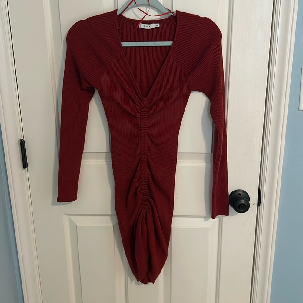 Sweater dress adjustable up the front